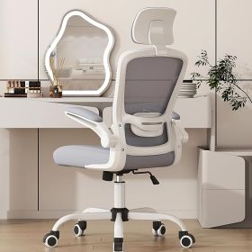 Mimoglad Office Chair, High Back Ergonomic Desk Chair With Adjustable Lumbar Support And Headrest, Swivel Task Chair With Flip-up Armrests For Guitar