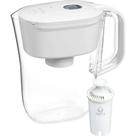 6 Cup Denali Water Filter Pitcher with 1 Brita Standard Filter, Bright White