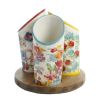 Floral Medley 3-Compartment Ceramic Utensil Holder