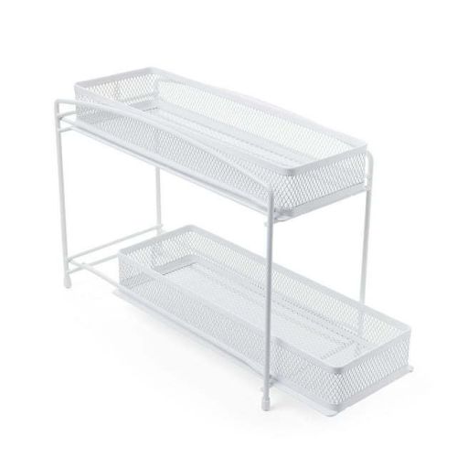 2-Tier Pull-Out Spice Organizer, White 2-Tier Pull-Out Spice Organizer, White
