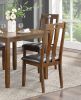 Brown Finish 5pc Dining Set Table and 4 Side Chairs Upholstered Seat Wooden Kitchen Dining Furniture Set Transitional Style