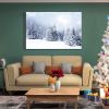 Framed Canvas Wall Art Decor Painting For Chrismas, Winter Pine Forest Chrismas Gift Painting For Chrismas Gift, Decoration For Chrismas Eve Office Li