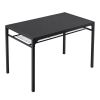 Dining Table Set for 4, Kitchen Table with 2 Chairs and a Bench, 4 Piece Kitchen Table Set for Small Space, Home Kitchen Bar Pub Apartment, Black