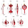 14pcs/box Christmas Ball Ornaments Red Candy Cane Xmas Tree Hanging Pendants Navidad New Year Home Decorations 2024