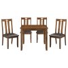 Brown Finish 5pc Dining Set Table and 4 Side Chairs Upholstered Seat Wooden Kitchen Dining Furniture Set Transitional Style