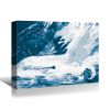 Framed Canvas Wall Art Decor Abstract Style Painting, Blue and White Fluid Painting Decoration For Office Living Room, Bedroom Decor-Ready To Hang