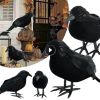 1PC Halloween Black Crow Animal Model Bird Decoration For Party Raven Prop Scary Supplies Halloween Decorations For Home