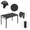 Dining Table Set for 4, Kitchen Table with 2 Chairs and a Bench, 4 Piece Kitchen Table Set for Small Space, Home Kitchen Bar Pub Apartment, Black