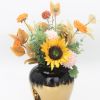 Regal Black Gilded Ginger Jar with Removable Lid