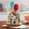 Floral Medley 3-Compartment Ceramic Utensil Holder