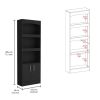 Detroit 2 Piece Office Set, Dozza Bookcase + Aramis Desk, Black