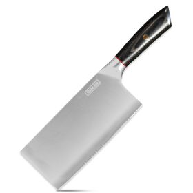 Qulajoy Meat Cleaver Knife - 7.3 Inch High Carbon Stainless Steel Butcher Knife For Meat Cutting Slicing Vegetables- Professional Chopper Knife For Ho (Option: black-4)