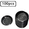 100 Pcs Plastic Disposable Sauce Dishes, Dipping Soy Sauce Seasoning Plate Bowls, Mini Condiment Appetizer Tray For Sushi Soy Mustard Vinegar Ketchup (Option: black-4)