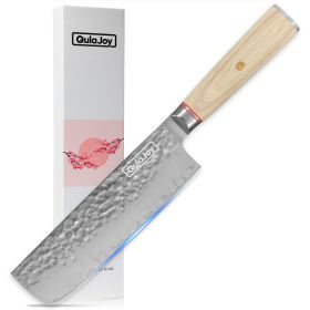 Qulajoy Nakiri Knife 6.9 Inch, Professional Vegetable Knife Japanese Kitchen Knives 67-Layers Damascus Chef Knife, Cooking Knife For Home Outdoor With (Option: black-4)