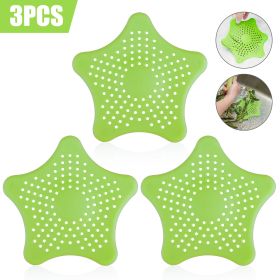 3PCS Silicone Starfish-shaped Sink Drain Filter Bathtub Hair Catcher Stopper Drain Hole Filter Strainer For Bathroom Kitchen Toilet (Option: black-4)