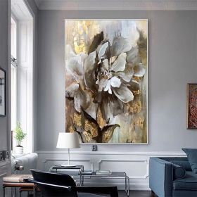 Flower Wall Decor Art Poster Ocean Seaside Thick Gray And Black Oil Painting Simple Design Wall Art, Unframed. (Option: black-4)