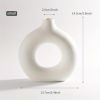 1pc; White Ceramic Vase White Vases For Decor; Modern Home Decor Vase; Boho Vases For Decor; Circle Vase; Round Vase; Donut Vase; Decorative Vase