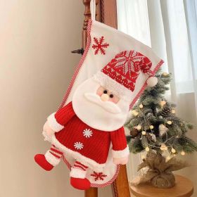 Christmas Stocking Socks Decorations for Home Christmas Ornaments Xmas Santa Claus New Christmas Gifts for New Year Gift Bag (Color: F-W101)