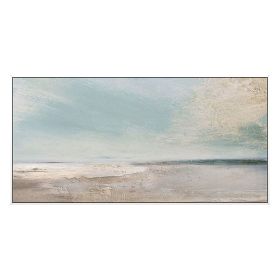 Blue Sky and Sea Beach Landscape Posters and Handmade Canvas Painting Wall Art Picture for Living Room Decor Salon No Frame (size: 60x90cm)