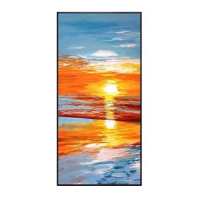 Hand Painted Romantic Sunset Landscape Canvas painting seascape beach Oil Painting Natural scenery Sea picture For Home Modern Decor No Frame (size: 150x220cm)