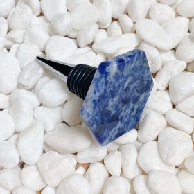 Soho Lounge Hexagon Stone Wine Stopper (Color: Sodalite)