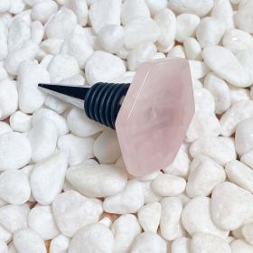 Soho Lounge Hexagon Stone Wine Stopper (Color: Rose Qaurtz)