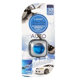 Air Fusion Air Freshener Clip 4ml Each, Long Lasting Up to 30 Days Car Refresher Odor Eliminator (Color: New Car)