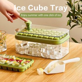 Ice Cube Tray With Lid And Bin, 64 Pcs Ice Cubes Molds, Ice Trays For Freezer, Ice Cube Tray Mold, With 2 Trays, Ice Freezer Container, Spill-Resistan (Option: black-4)