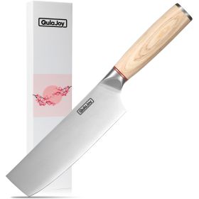 Qulajoy Vegetable Cleaver - Japanese Cleaver Chopping Knife High Carbon Stainless Steel Knives With Wooden Handle (Option: black-4)